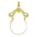 Ribbon Decorated Charm Holder in 14k Yellow Gold