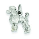 Poodle Charm in 14k White Gold