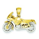 Motorcycle Pendant in 14k Yellow Gold