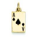 Ace Of Spades Card Charm in 14k Yellow Gold