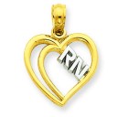 RN Heart Pendant in 14k Yellow Gold