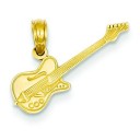 Electric Guitar Pendant in 14k Yellow Gold