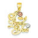 I Love You Pendant in 14k Two-tone Gold