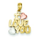 I Love You Pendant in 14k Yellow Gold