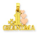 Number One Grandma Pendant in 14k Two-tone Gold