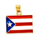 Puerto Rico Flag Pendant in 14k Yellow Gold
