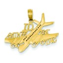 Id Rather Be Flying Pendant in 14k Yellow Gold