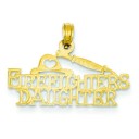 Firefighter Daughter Pendant in 14k Yellow Gold