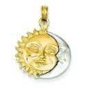 Sun Moon Pendant in 14k Two-tone Gold