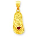 Red Sandal Pendant in 14k Yellow Gold