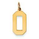 Medium Number 0 Charm in 14k Yellow Gold