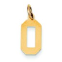 Small Number 0 Charm in 14k Yellow Gold