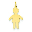 Plain Small Boy Charm in 14k Yellow Gold