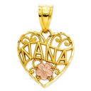Nana Heart Pendant in 14k Yellow Gold