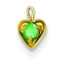 May Birthstone Heart Charm in 14k Yellow Gold