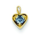 June Birthstone Heart Charm in 14k Yellow Gold