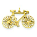 Diamond Cut Bicycle Charm in 14k Yellow Gold