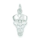 Nurse Symbol Charm in Sterling Silver