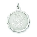We Love You Disc Charm in Sterling Silver