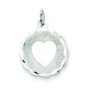 Your Always In My Heart Disc Charm in Sterling Silver
