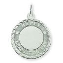 Happy Graduation Disc Charm in Sterling Silver