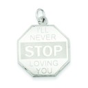 I'Ll Never Stop Loving You Charm in Sterling Silver