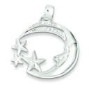 Moon Stars CZ Pendant in Sterling Silver