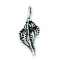 Antiqued Conch Shell Pendant in Sterling Silver