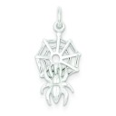 Spider On Web Charm in Sterling Silver