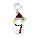 CZ Snowman Charm in Sterling Silver