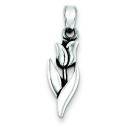 Antiqued Tulip Pendant in Sterling Silver