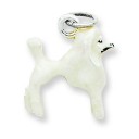 White Poodle Charm in Sterling Silver