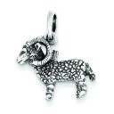 Antiqued Aries Pendant in Sterling Silver