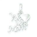 We Love You Mom Pendant in Sterling Silver