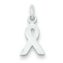 White Awareness Charm in Sterling Silver