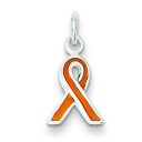Orange Awareness Charm in Sterling Silver