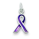 Purple Awareness Charm in Sterling Silver