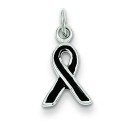 Black Awareness Charm in Sterling Silver