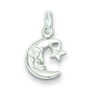 Moon Star Charm in Sterling Silver