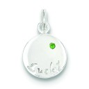 Emerald Stone Lucky Charm in Sterling Silver