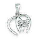 Double Horseshoe Good Luck Charm in Sterling Silver