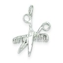 Comb Scissors Charm in Sterling Silver