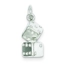 Large Dice Charm in Sterling Silver