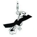 CZ Ribboned Diploma Lobster Clasp Charm in Sterling Silver