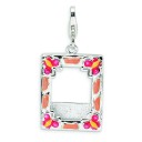Photo Frame Lobster Clasp Charm in Sterling Silver