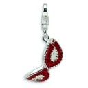 Red Mask Lobster Clasp Charm in Sterling Silver