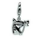Horse head Lobster Clasp Charm in Sterling Silver