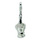 CZ Champagne In Ice Bucket Lobster Clasp Charm in Sterling Silver