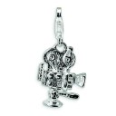 Movie Camera Lobster Clasp Charm in Sterling Silver