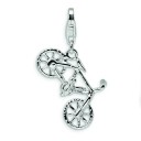 Bicycle Lobster Clasp Charm in Sterling Silver